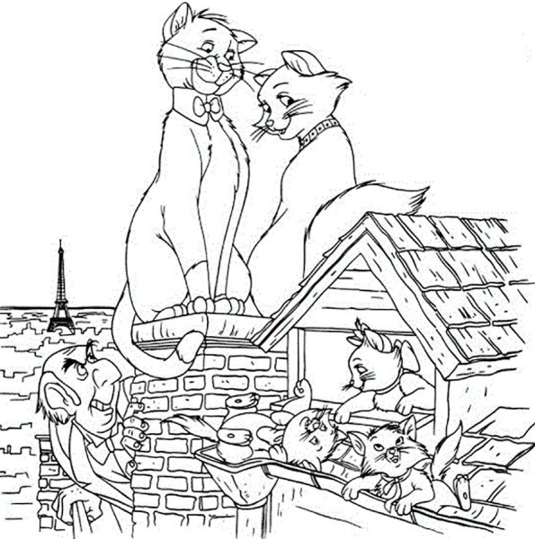 Aristocats раскраска книжка