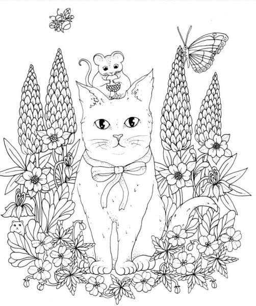 Раскраска магические коты