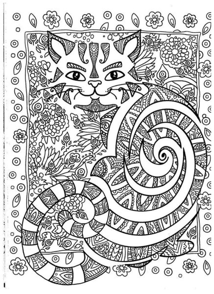 Кошки. Раскраска