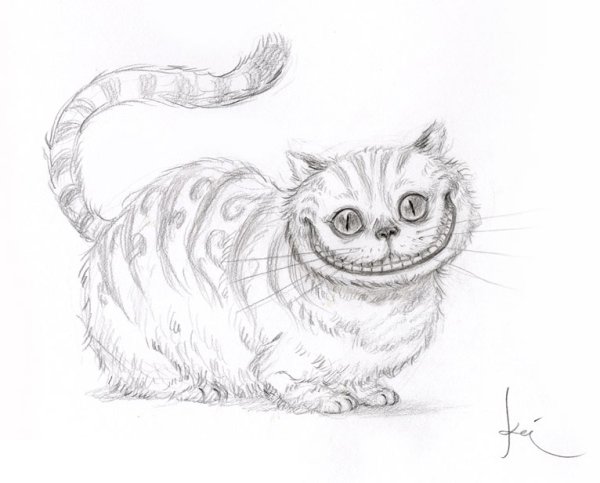 Кот из Алисы в стране чудес рисунок
