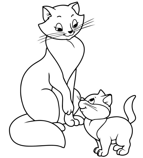 Кошки. Раскраска