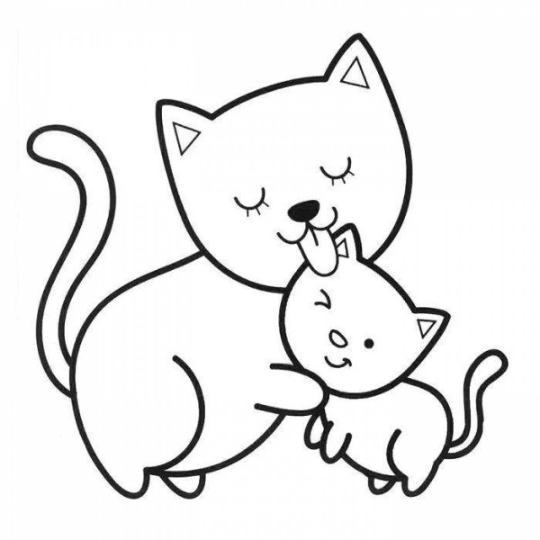 Кошки. Раскраска