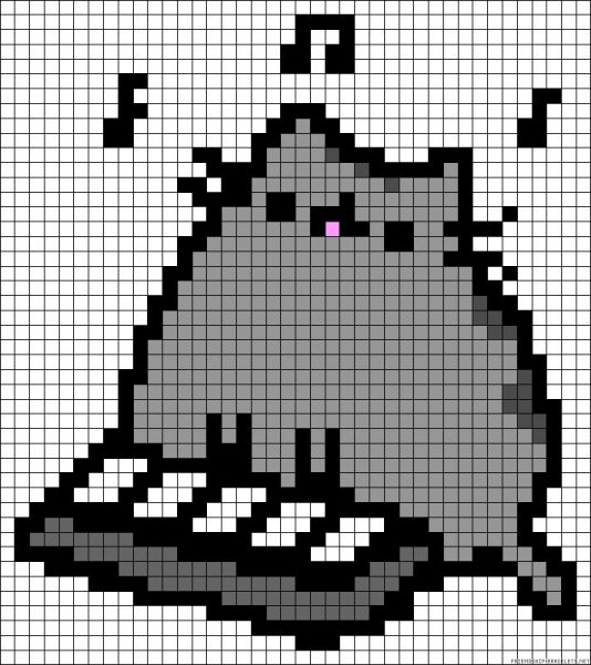 Рисунки котов по клеточкам