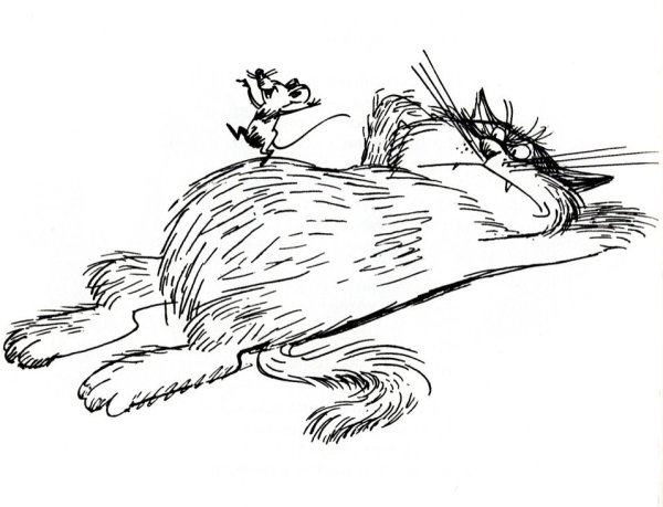 Кот и мышь раскраска