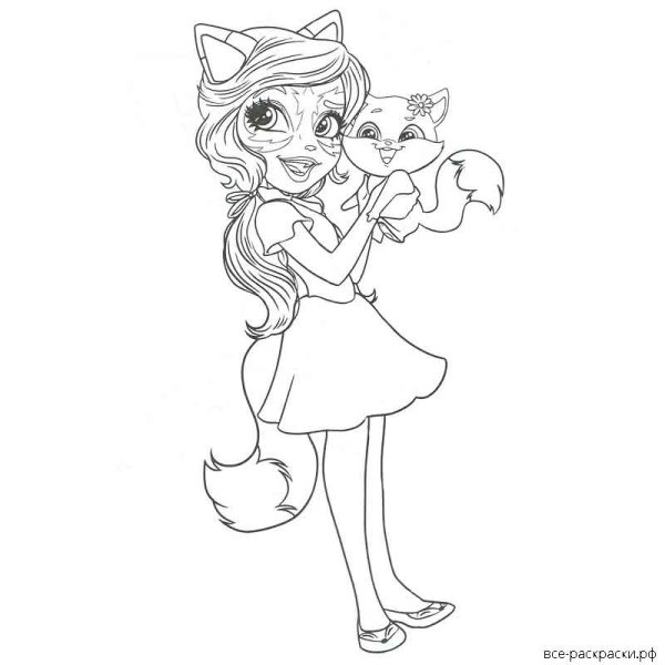 Enchantimals раскраска тигр