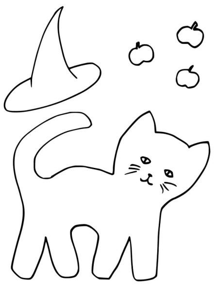 Трафарет котенка для вырезания