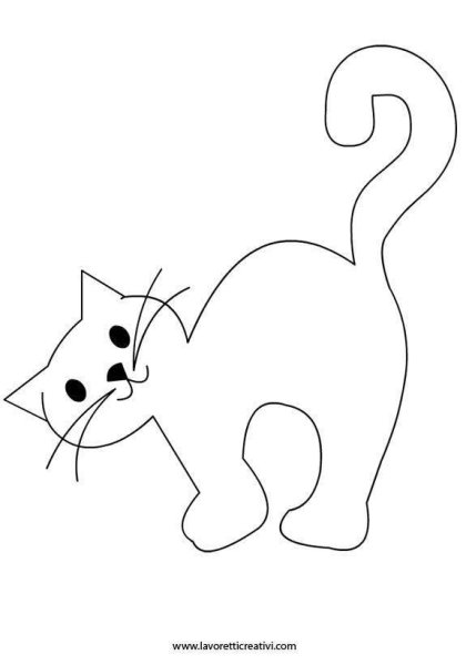 Трафарет кошки для рисования