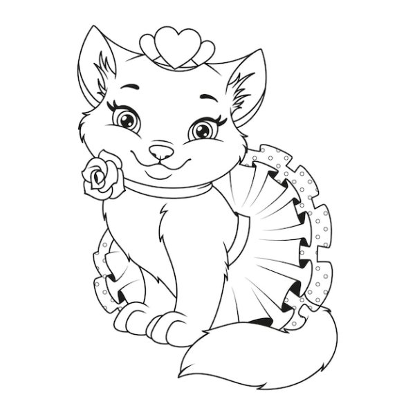 Кошки. Раскраска