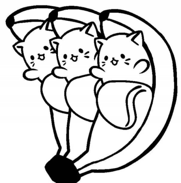 Раскраска кавайные котики