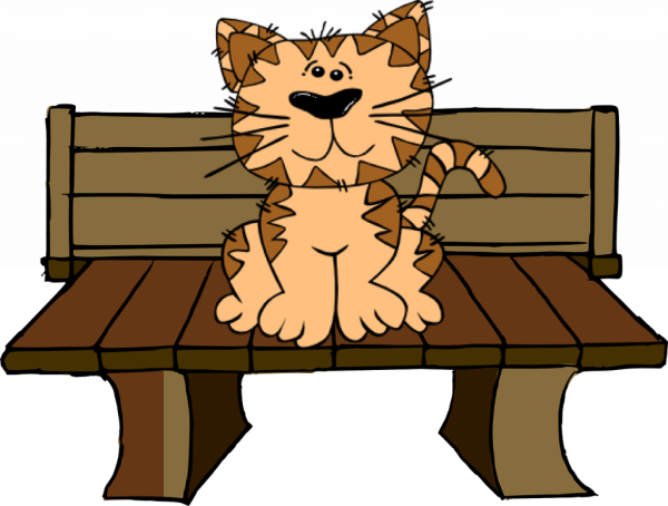 Кошка на лавочке