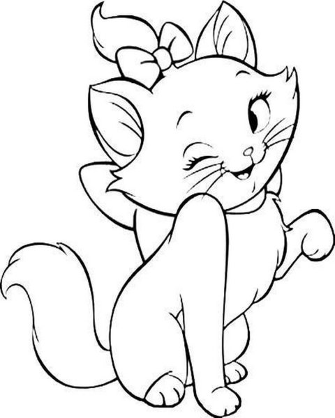 Кошечка для раскрашивания