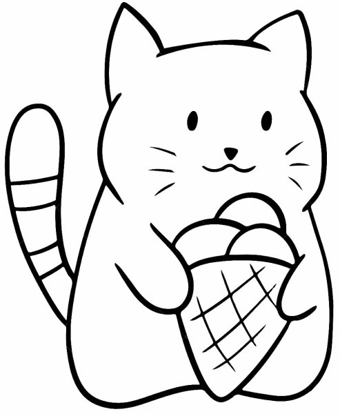 Раскраска мороженое котик