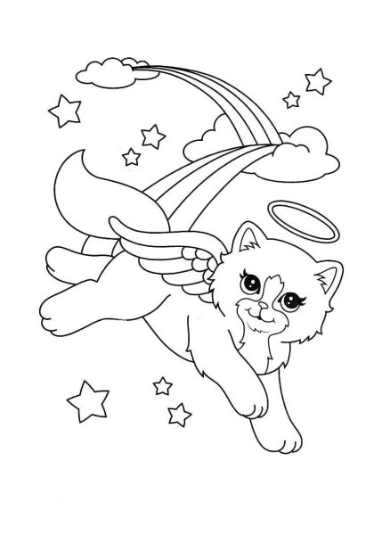 Кошки. Раскраска