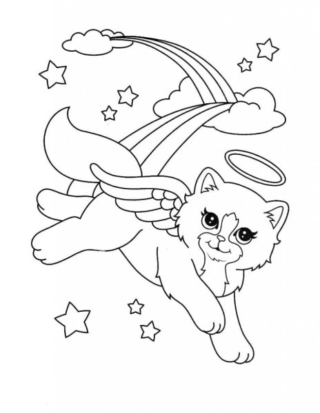 Кошки. Раскраска