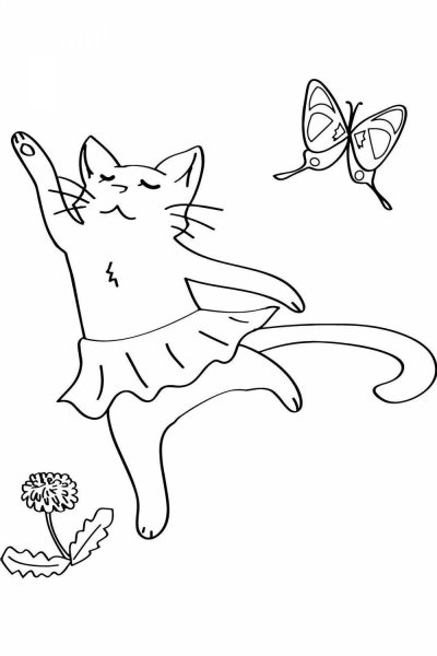 Кошки. Раскраска