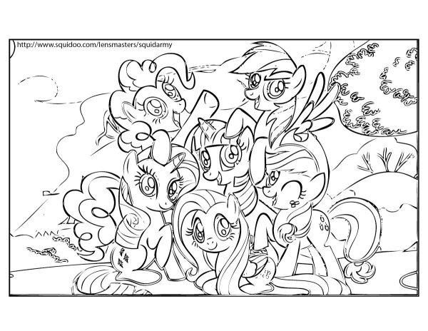 My little Pony люди раскраска