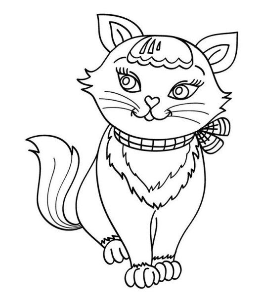 Модная кошка раскраска