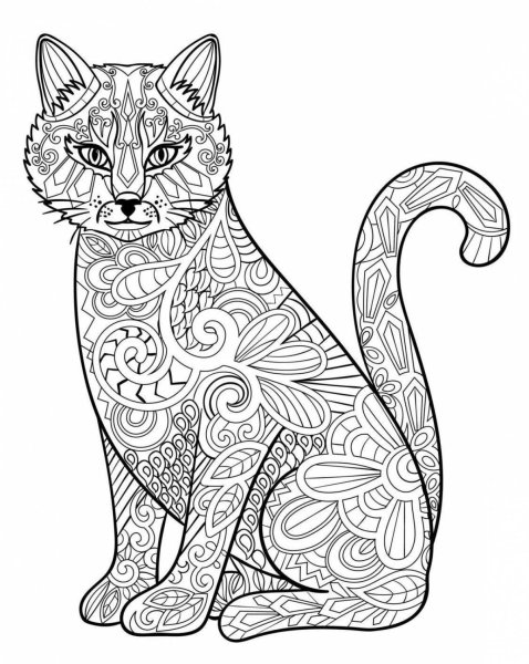 Кошки. Раскраска
