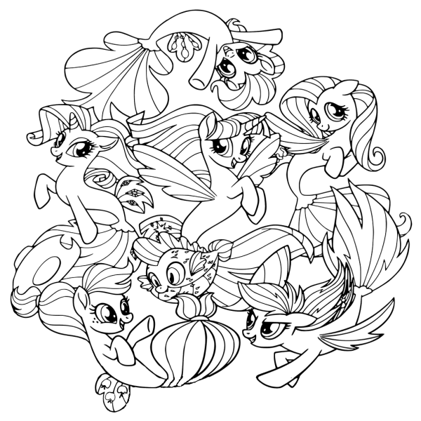 My little Pony раскраска