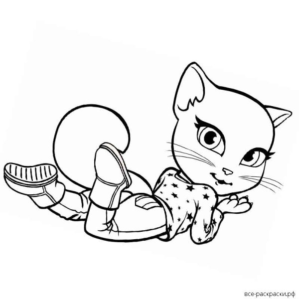 Раскраски говорящая кошка (38 фото)