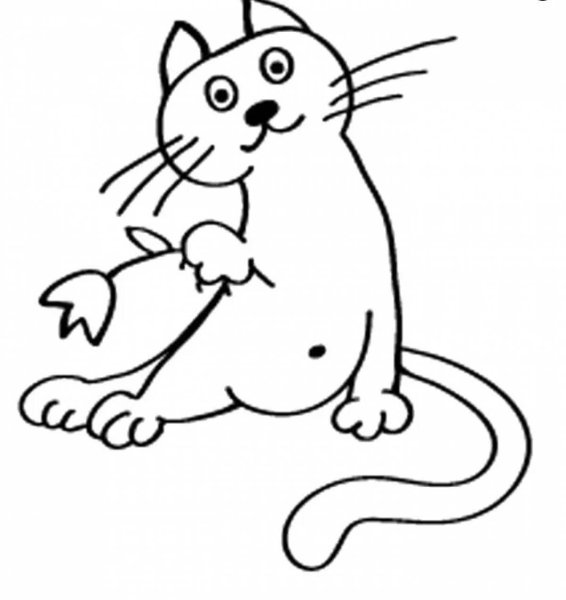 Кошка и мышка раскраска