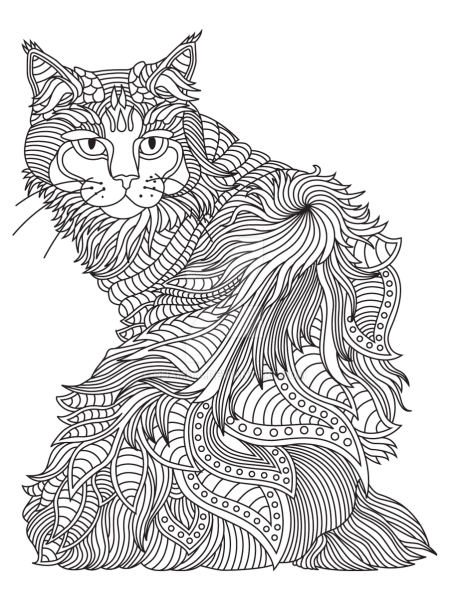 Кошки. Раскраска