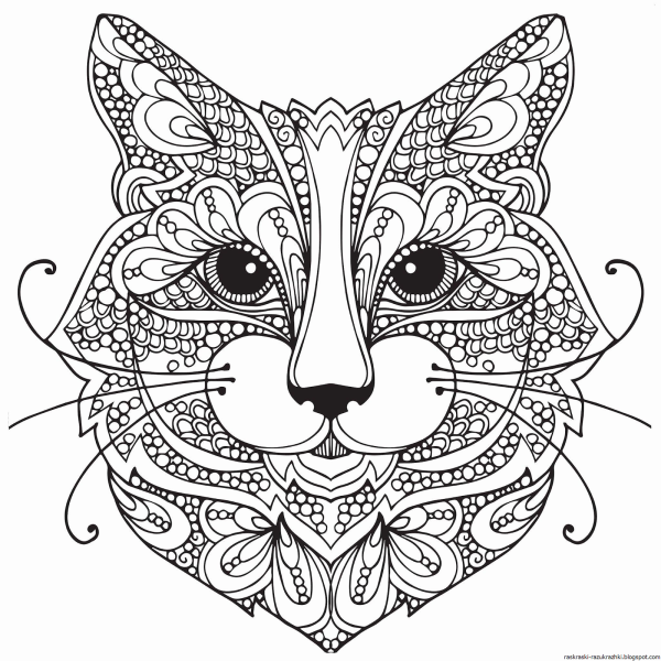 Раскраски для подростков котики