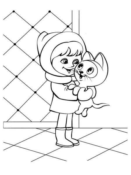 Котенок Гав раскраска для детей