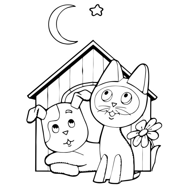 Котенок Гав раскраска