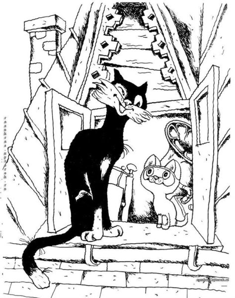 Щенок из мультика котенок Гав раскраска