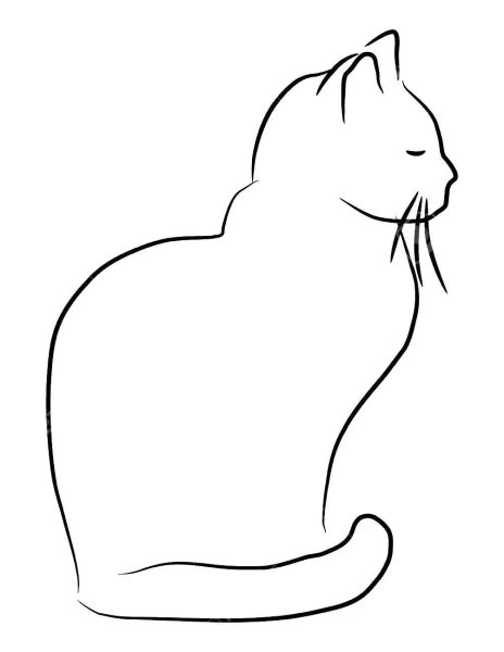 Кот сидит раскраска