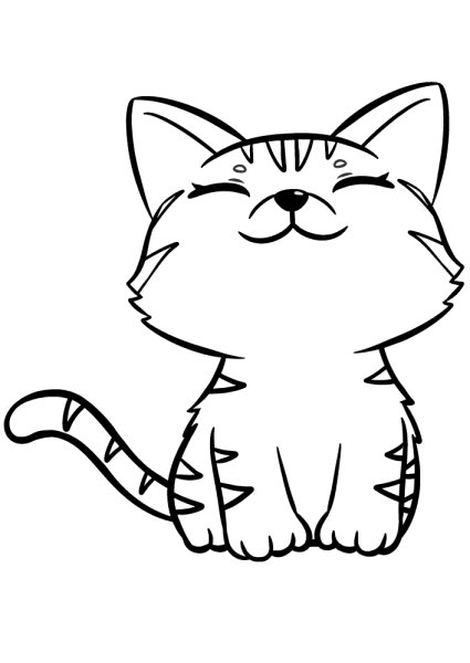 Кот раскраска для детей