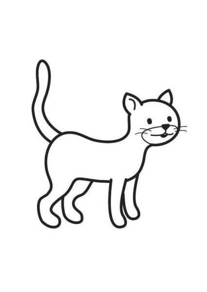 Контур котенка для раскрашивания
