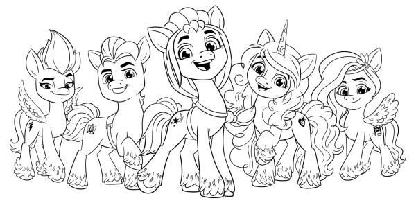 My little Pony новое поколение раскраска