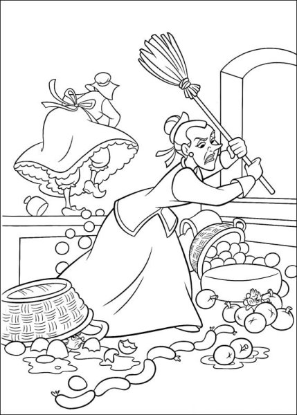 Мыши из Золушки раскраска