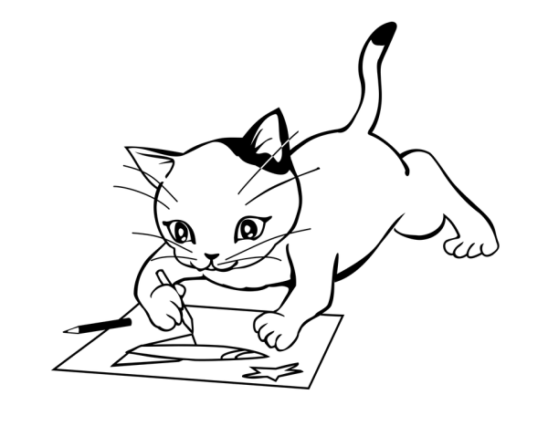 Кошки. Раскраска