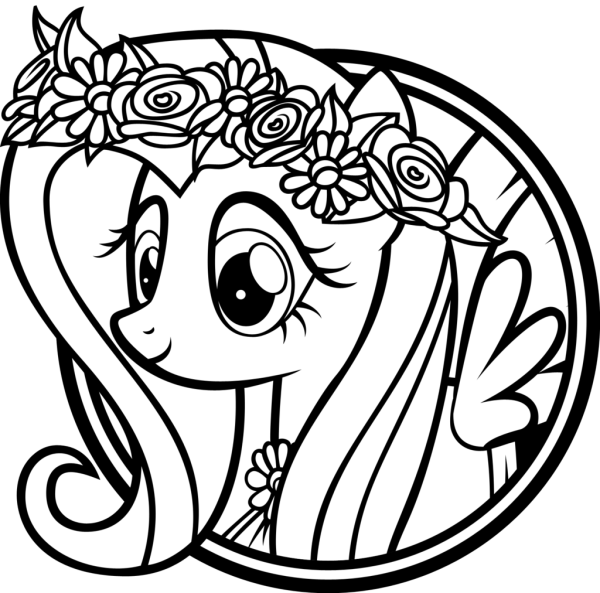 Раскраска my little Pony Флаттершай