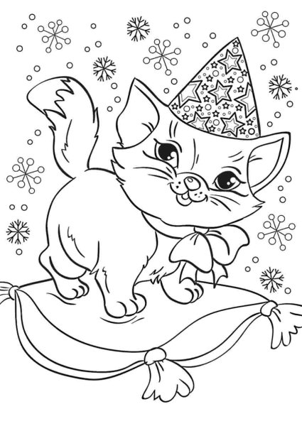 Котик бутербродик раскраска