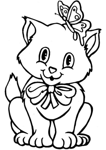 Кошки. Раскраска