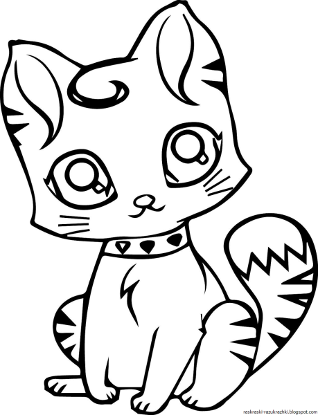 Кошки. Раскраска