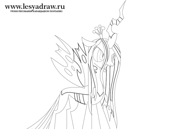 Раскраска my little Pony Королева Крисалис