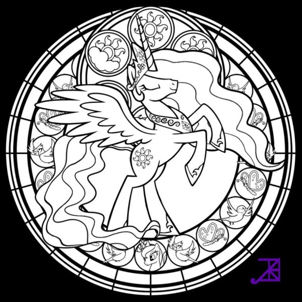 Princess Celestia Stained Glass