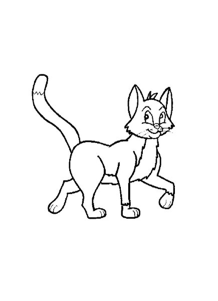 Кошка крадется раскраска