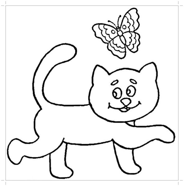 Котики. Раскраска для малышей