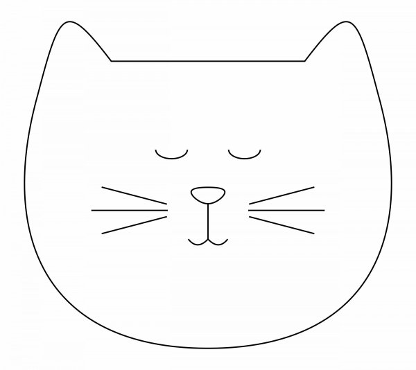 Мордочка кошки трафарет