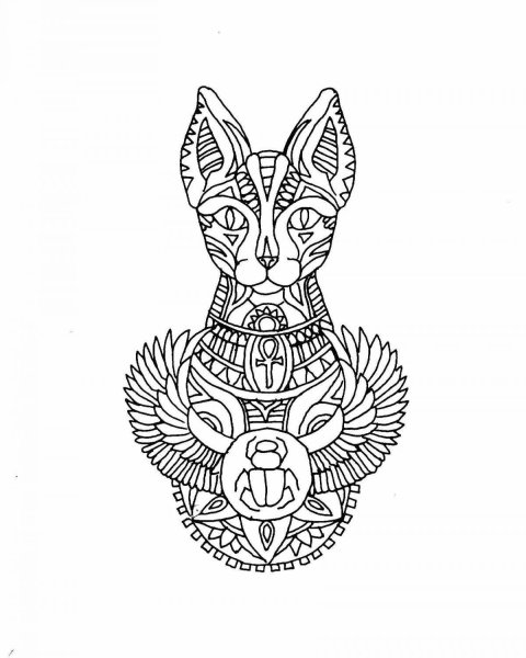 Египетская кошка раскраска