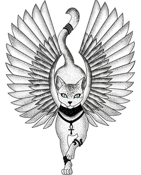 Нарисовать египетскую кошку