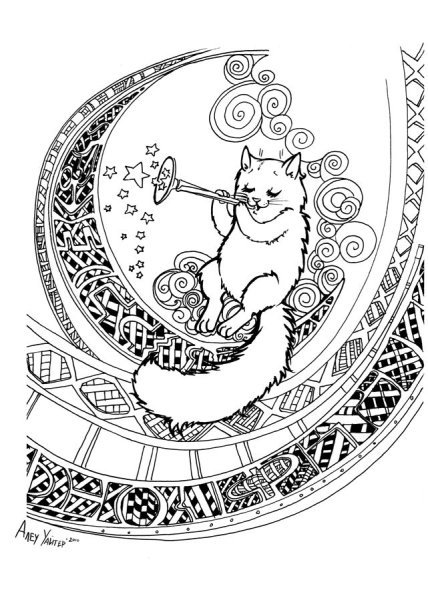 Раскраска лунный котик