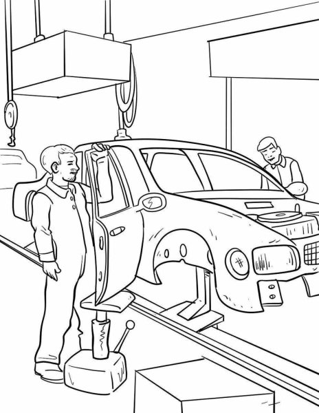 Раскраска автомастерская