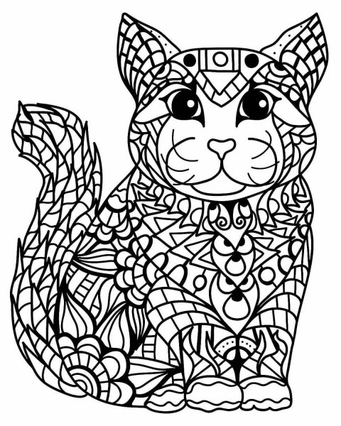 Кошки. Раскраска